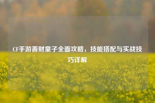 CF手游善财童子全面攻略，技能搭配与实战技巧详解