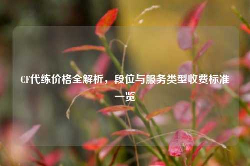 CF代练价格全解析，段位与服务类型收费标准一览