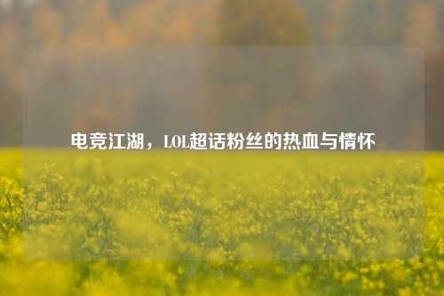电竞江湖，LOL超话粉丝的热血与情怀