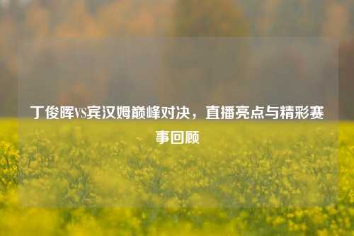 丁俊晖VS宾汉姆巅峰对决，直播亮点与精彩赛事回顾