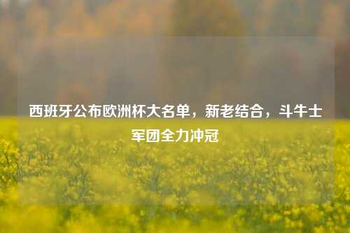 西班牙公布欧洲杯大名单，新老结合，斗牛士军团全力冲冠