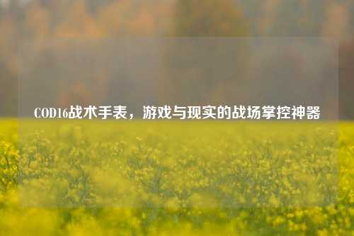 COD16战术手表，游戏与现实的战场掌控神器