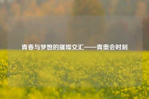 青春与梦想的璀璨交汇——青奥会时刻