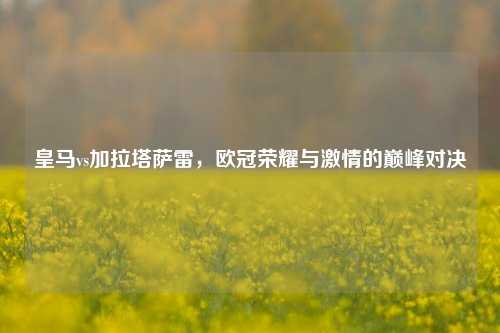 皇马vs加拉塔萨雷，欧冠荣耀与激情的巅峰对决