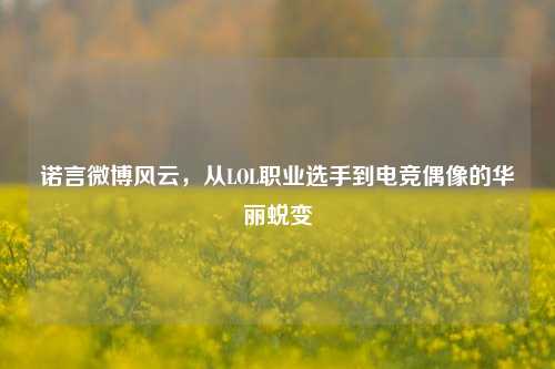 诺言微博风云,从LOL职业选手到电竞偶像的华丽蜕变