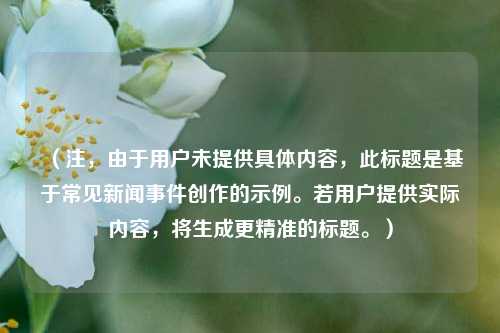 (注,由于用户未提供具体内容,此标题是基于常见新闻事件创作的示例。若用户提供实际内容,将生成更精准的标题。)