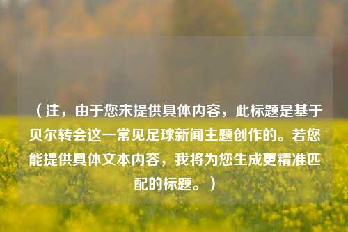 (注,由于您未提供具体内容,此标题是基于贝尔转会这一常见足球新闻主题创作的。若您能提供具体文本内容,我将为您生成更精准匹配的标题。)