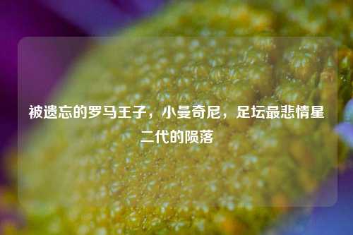 被遗忘的罗马王子,小曼奇尼,足坛最悲情星二代的陨落