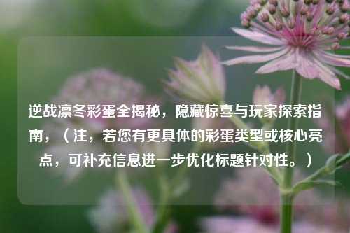 逆战凛冬彩蛋全揭秘,隐藏惊喜与玩家探索指南,(注,若您有更具体的彩蛋类型或核心亮点,可补充信息进一步优化标题针对性。)