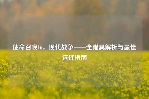 使命召唤16,现代战争——全瞄具解析与最佳选择指南