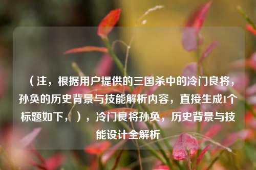 （注，根据用户提供的三国杀中的冷门良将，孙奂的历史背景与技能解析内容，直接生成1个标题如下，），冷门良将孙奂，历史背景与技能设计全解析