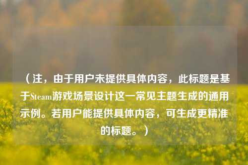 （注，由于用户未提供具体内容，此标题是基于Steam游戏场景设计这一常见主题生成的通用示例。若用户能提供具体内容，可生成更精准的标题。）