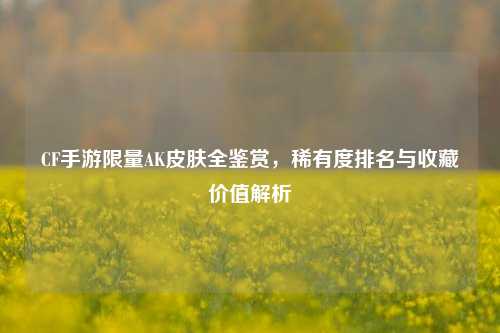 CF手游限量AK皮肤全鉴赏,稀有度排名与收藏价值解析
