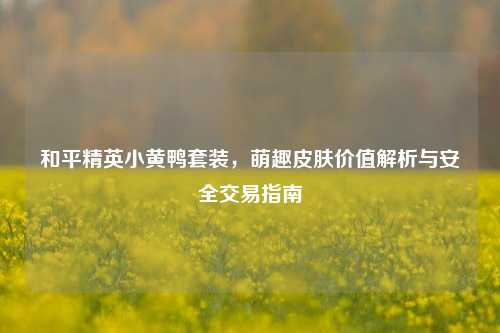 和平精英小黄鸭套装,萌趣皮肤价值解析与安全交易指南