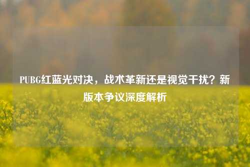 PUBG红蓝光对决,战术革新还是视觉干扰?新版本争议深度解析