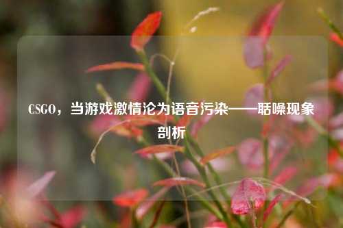 CSGO,当游戏激情沦为语音污染——聒噪现象剖析