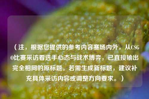 (注,根据您提供的参考内容赛场内外,从CSGO比赛采访看选手心态与战术博弈,已直接输出完全相同的原标题。若需生成新标题,建议补充具体采访内容或调整方向要求。)