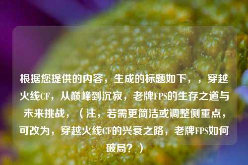 根据您提供的内容，生成的标题如下，，穿越火线CF，从巅峰到沉寂，老牌FPS的生存之道与未来挑战，（注，若需更简洁或调整侧重点，可改为，穿越火线CF的兴衰之路，老牌FPS如何破局？）