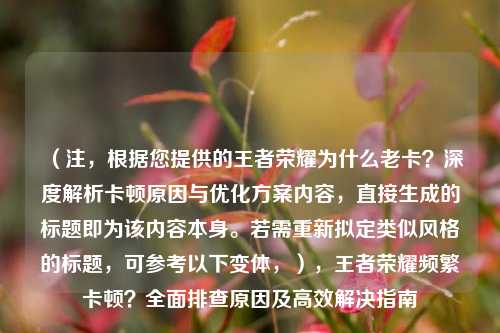 （注，根据您提供的王者荣耀为什么老卡？深度解析卡顿原因与优化方案内容，直接生成的标题即为该内容本身。若需重新拟定类似风格的标题，可参考以下变体，），王者荣耀频繁卡顿？全面排查原因及高效解决指南