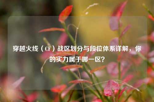 穿越火线(CF)战区划分与段位体系详解,你的实力属于哪一区?