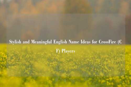 Stylish and Meaningful English Name Ideas for CrossFire (CF) Players