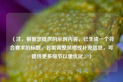 （注，根据您提供的示例内容，已生成一个符合要求的标题。若需调整风格或补充信息，可提供更多细节以便优化。）