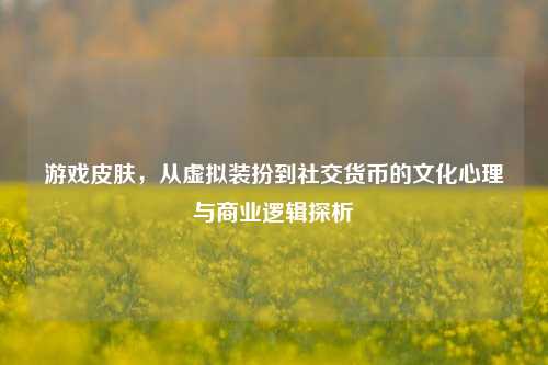 游戏皮肤,从虚拟装扮到社交货币的文化心理与商业逻辑探析