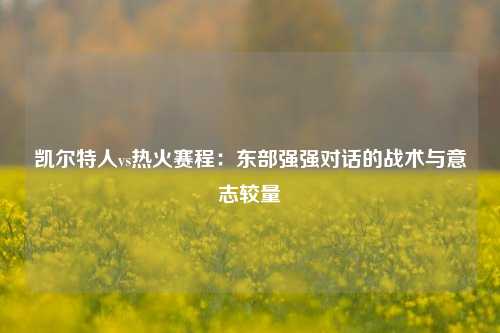 凯尔特人vs热火赛程：东部强强对话的战术与意志较量