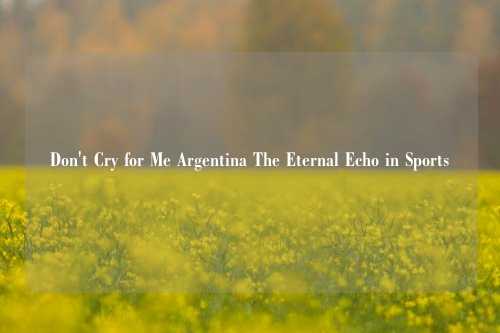 Don't Cry for Me Argentina The Eternal Echo in Sports