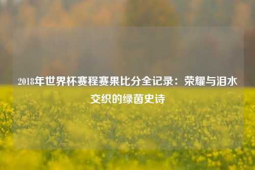 2018年世界杯赛程赛果比分全记录:荣耀与泪水交织的绿茵史诗